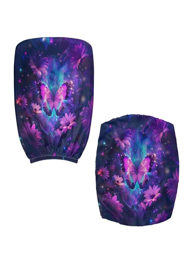 Wanzuoeng Butterfly Daisy Print Office Chair Covers 2 Pack, Galaxy Printed Office Chair Slipcover for Home and Office, Removable Soft Stretchy Rotating Chair Covers, Home Accessories - Image 3